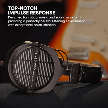 beyerdynamic DT 990 PRO Studio Headphones (80 Ohm, Black) - color: Black (Limited Edition), size: 80 OHM
