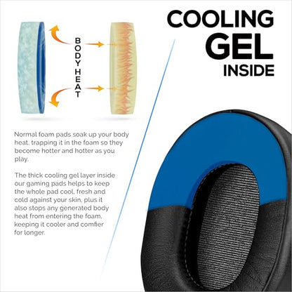 Gaming Gel Earpads for SteelSeries Arctis 1, Arctis 3, Arctis 5, Arctis 7, Arctis 9X, Arctis Pro & Arctis Prime Headset Headphone Earpads, Memory Foam & PU Leather (Black) - color: Black Gaming