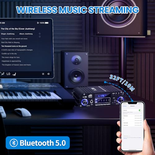 S-288 Bluetooth 5.0 4-Channel Amplifier, 40W x 4 - color: S-288