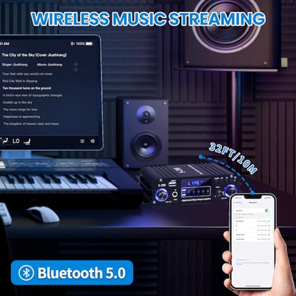 S-288 Bluetooth 5.0 4-Channel Amplifier, 40W x 4 - color: S-288