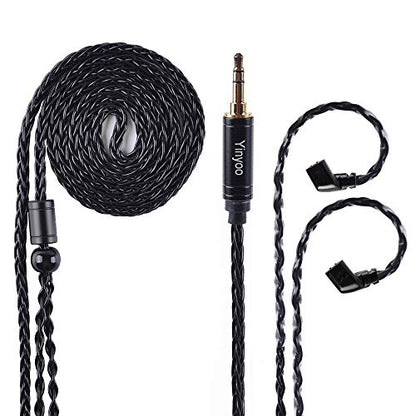 YINYOO 1.2 Meter Long in Ear Monitor Cable, KZ ZS10 Pro IEM Cable, Upgraded Earbuds Cord for ZSN PRO X, Castor, EDX PRO, ZS12 PRO X, ZS10 Prox, ZS10 PRO 2, ZAR, ZAS, CCA CRA (QDC-Pins 3.5mm) - size: 1.2m, style: QDC,3.5mm