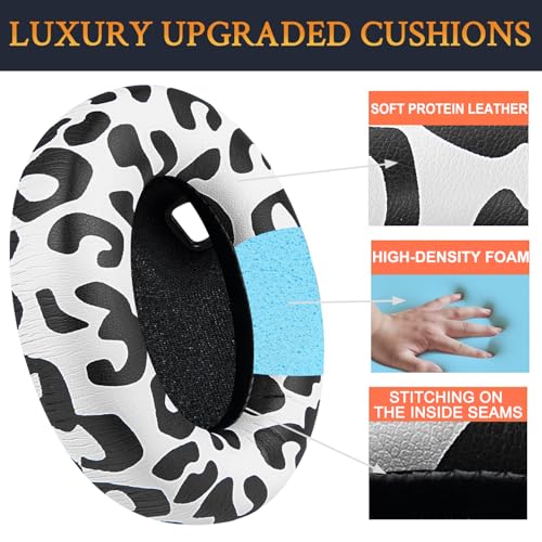 SOULWIT Replacement Earpads for Sony WH-1000XM4 (WH1000XM4) Headphones, Ear Pads Cushions with Noise Isolation Foam, Added Thickness, Without Affecting Sensor - Snow Leopard - color: Snow Leopard