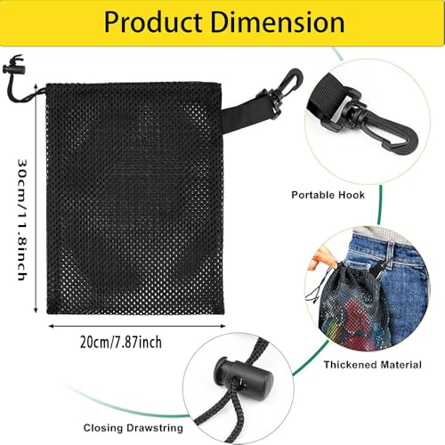 10PCS Mesh Drawstring Bags With Clips,7.9x11.8Inch Portable Nylon Storage Bags with Sliding Drawstring for toy, Sports Storage, Diving, Outdoor Activities Travel Kitchen - size: 7.9x11.8Inch