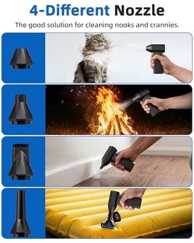 Compressed Air Duster - Electric Air Duster Super Power 130000RPM, 3-Gear Adjustable Mini Duster Blower with Fast Charging, Air Duster Rechargeable for Computer, Keyboard Cleaner, House, Outdoor, Car