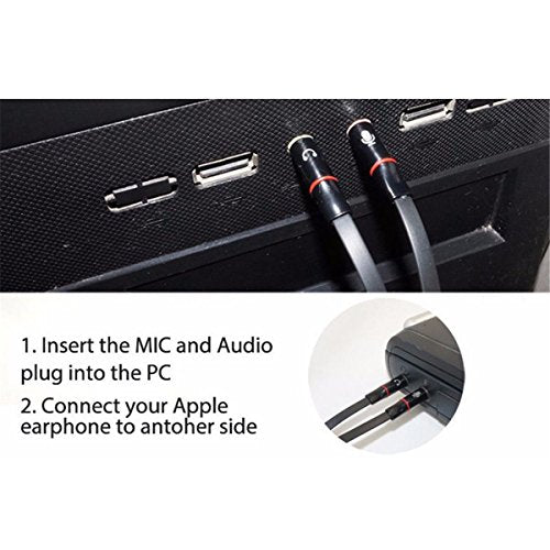 Headphones Y Cable Splitter Adapter 3.5mm Female to 2 Male Premium Gold-Plated Corrosion-Resistant Audio Mic Y Cable for Headset Connecting to PC