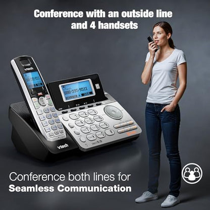 VTech DS6151-2 2-Line Expandable Cordless Phone System, 2 Handsets (Pack of 4) - size: 2 Handsets (Pack of 4)