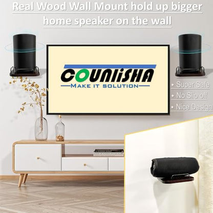 Universal speaker wall mount,real wood wall bracket for homepod mini | adjustable holder flexible railing shelves for homepod 2nd,Bose,JBL xtreme4,charge6,Sonos era100,Sony,KEF (walnut) - color: 1 pack black walnut