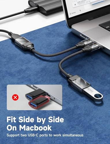 JSAUX USB to USB C Adapter [2 Pack], USBC OTG Compatible with MacBook Pro/Air, iPhone 15 Pro Max, Samsung Galaxy S24/S23/S22/S21 and More USB C Devices-Crystal Black - color: Crystal Black