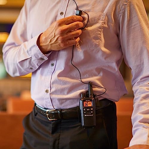 Midland LXT600BBX4 FRS Business Walkie Talkies - Long Range 36-Channel Two-Way Radios with Headsets and Charging Base, NOAA Weather Alerts (8-Pack, Black) | Long Range 36-Channel Two-Way Radios with Headsets and Charging Base, NOAA Weather Alerts (8-Pack,