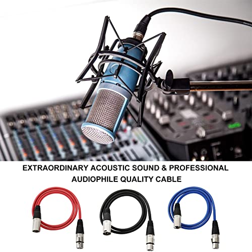 ABuff 10 Pack of 3ft XLR Cables, Balanced 3 Pin XLR Male to Female Microphone Cables, Great for Audio, Guitar, Speaker