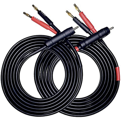 CNCESS RCA to Banana Plug Silicone Wire Speaker Cable (12AWG, 6 Feet) - size: 12AWG 6 Feet
