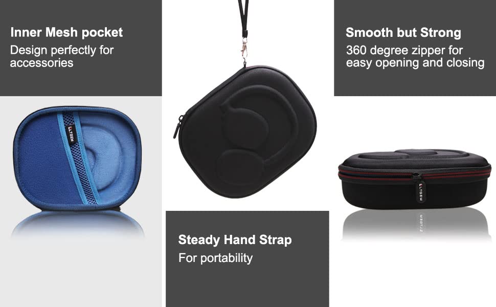 Case for JBL Tune 770NC/510BT/720BT/520BT/670NC/520C Headphones Blue | Hard Carrying Travel Case for JBL Live 770NC/670NC/680NC/780NC Headphones - color: Black+Blue