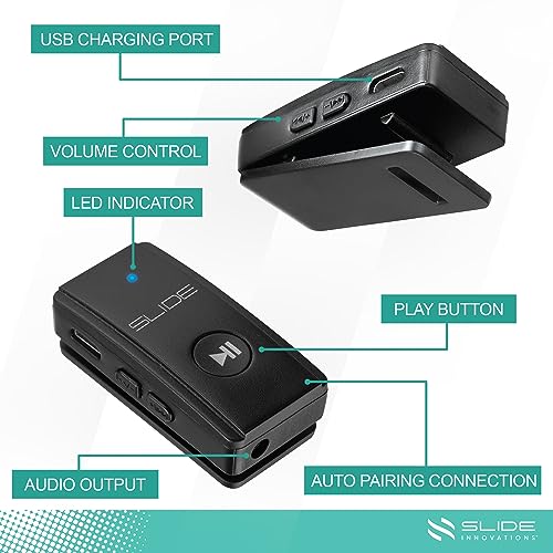 Bluetooth Lavalier Mic & Aux Adapter, Clip-On Wireless Microphone for Phone