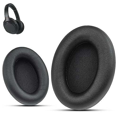Krone Kalpasmos Sony WH-1000XM3 Ear Pads, WH1000XM3 EarPads with Softer Protein Leather, Earpads Cushions Replacement for Sony XM3 (1000xm3) Headphones, Black - color: Black