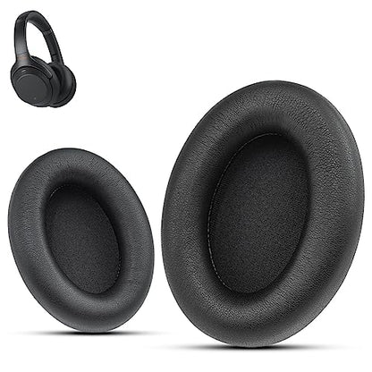 Krone Kalpasmos Sony WH-1000XM3 Ear Pads, WH1000XM3 EarPads with Softer Protein Leather, Earpads Cushions Replacement for Sony XM3 (1000xm3) Headphones, Black - color: Black