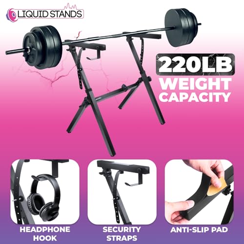 Liquid Stands Foldable Piano Keyboard Stand for 54-88 Key Z Style | Adjustable Heavy Duty Musical Stand Support for Kids and Adults, Portable for Digital Electric Music Keyboards - size: Foldable Z-Style