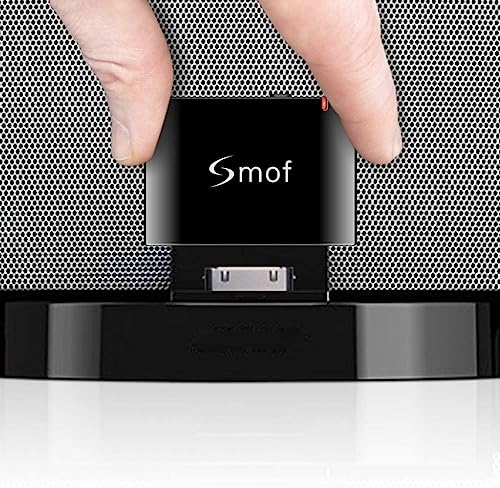 Smof 30 Pin Bluetooth Adapter Receiver | Compatible with Bose iPod iPhone JBL SoundDock, Not for Cars or Motorcycles