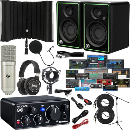 PreSonus AudioBox GO USB-C Audio Interface with Studio One Artist Software Pack & Isolation Recording Shield with CR3-X Studio Monitors