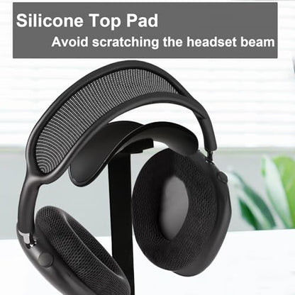 Headphone Stand with Wireless Charging, 15W Gaming Headset Holder for Desk, Aluminum Support Bar, Silicone Pad Headrest, Suitable for All Headphones