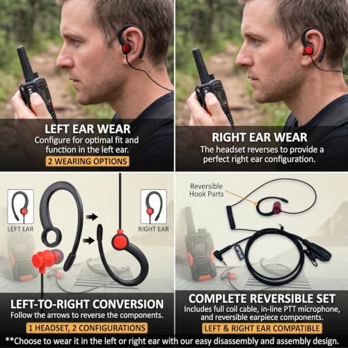 HYS G Shape Ear Hook Walkie Talkie Earpiece for Cobra CXT195 CX112 Radio | for Cobra MicroTalk FRS Radios with 2.5mm Jack CX112 CXT195 ACXT1035 ACXT545 PX655 RX385 RX685,for Secure Contact&Durability - size: 6pcs-right-angle 2.5mm plugs