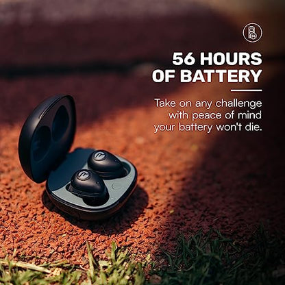 Raycon Fitness Bluetooth Wireless Earbuds + Microphone with Active Noise Canceling, Sweat & Water-Resistant Earphones, Running Headphones, Ear Buds Wireless Bluetooth 56 Hours Playtime (Black) - color: Black