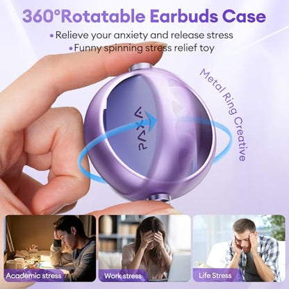 2 in 1 Clip on Open Ear Headphones Wireless Earbuds, 0 Delay Bluetooth 6.0, Ultra-long 140H Play, Auto L-R Recognition Touch Control, Hybrid Noise Reduction for Work Fitness Daily Use, Ctbuds Purple - color: C-Purple