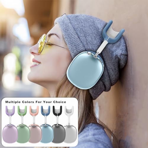 for AirPods Max case Cover,Anti-Scratch Ear Pad Case Cover/Ear Cups Cover/Headband Cover for AirPods Max. Clear Soft TPU and Silicone,Skin Scratch Proof. - color: 3PC-Blue