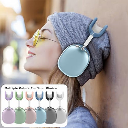 for AirPods Max case Cover,Anti-Scratch Ear Pad Case Cover/Ear Cups Cover/Headband Cover for AirPods Max. Clear Soft TPU and Silicone,Skin Scratch Proof. - color: 3PC-Blue
