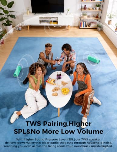Bluetooth Speaker, 20W HD Sound, Portable Wireless, IPX5 Waterproof, Up to 24H Playtime, TWS Pairing, for Home/Party/Outdoor/Camping/Beach Essentials, Electronic Gadgets, Birthday Gift (Teal) - color: Teal