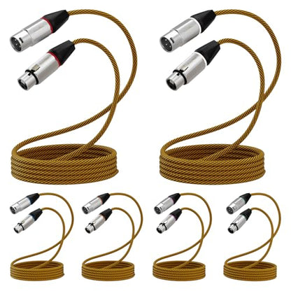 10ft XLR Cables 6 Pack, Durable Nylon Braided Male to Female Microphone Cable,Cord for Recording Mixer Amplifie Speaker, OFC Shielded and Balanced XLR - size: 10 Feet, style: 6 Pack