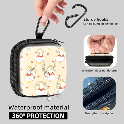 Square Data Cable Earbud Charger Coin Storage Bag Shockproof and Drop-Proof EVA Material Compatible with AirPod(Cute-Duck) - color: cute-duck
