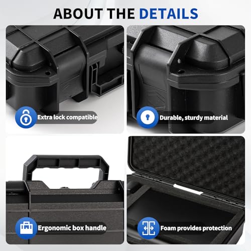 Microphone Carrying Storage Hard Case+ Custom Foam（Pre-cut Mic Slot & DIY Foam）| for Mic Audio Gear Mic Bag Microphone Hard Carrying Travel Case
