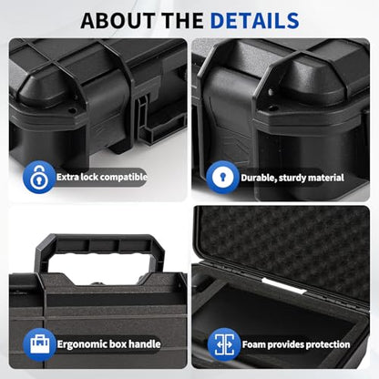 Microphone Carrying Storage Hard Case+ Custom Foam（Pre-cut Mic Slot & DIY Foam）| for Mic Audio Gear Mic Bag Microphone Hard Carrying Travel Case