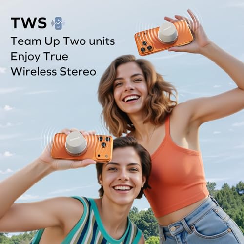 MOMAX Magnetic Portable Wireless Speaker, Enhanced Bass & Clear Sound | IPX6 Waterproof with Aluminum Alloy Design & 12H Playtime for Travel, Shower, Kitchen & More - color: Silver