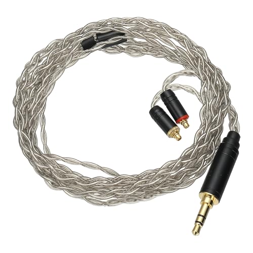 PATIKIL IEM Earphone Cable 1.2M Long 28AWG Silver-Plated Gray (3.5mm MMCX) - color: Gray, size: 3.5mm