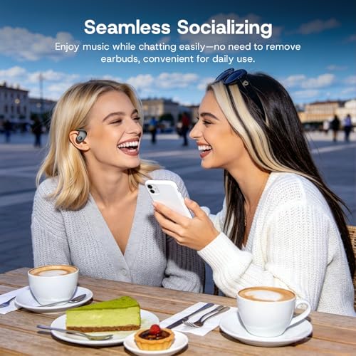 Open Over Ear Earbuds Open Ear Headphones Wireless Bluetooth | Over The Ear Earbuds That Don'T Go In Your Ear Air Conduction With Awareness Of Surroundings With Over-Ear Hooks - color: Black