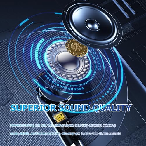 True Wireless Earbuds Bluetooth 5.3 with Microphone for Working Out Noise Canceling Blue Tooth Ear Buds Deep Bass TWS Wireless Earphones with Charging Case in Ear Headphone for iPhone Android Black - color: Black