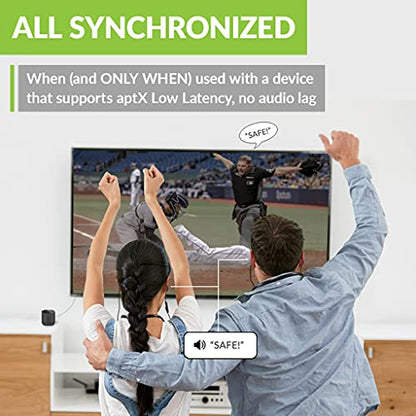 Avantree Orbit Bluetooth 5.0 Audio Transmitter for TV with 5.1 Surround Sound Passthrough Support, Class 1 Long Range, LED Display, Dual Link, 100% TV Compatibility Delivers No Lip sync Delay - style: Basic