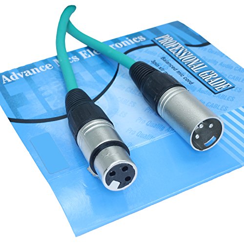 50 Foot Male to Female XLR Microphone Cable (Green) - color: Green