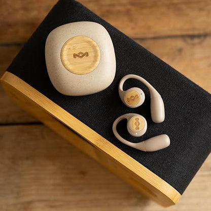 House of Marley Liberate Open-Ear True Wireless Earbuds, 20 Hrs Total Playtime, Quick Charge, Built-in Microphones, 12mm Drivers, Sustainable and Eco-Friendly Design (Cream) - color: Cream