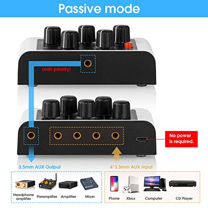 Mini Stereo 4 Channel Line Mixer Headphone Monitoring Club Live Studio Recording