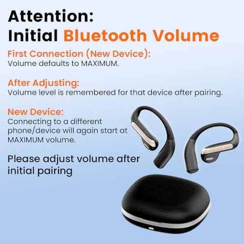 Piluyaa Open Ear Bluetooth 5.3 Earbuds, Wireless Headphones Sport Over Earphones Built-in Mic with Ear Hooks, 58H Playtime Ear Buds Fast Charging, IPX7 Waterproof for Running/Workout-Black - color: BLACK