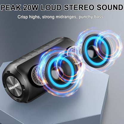 Hupoaf Bluetooth Speaker, 2026 New Portable Wireless Speaker IP7 Waterproof | 6D Loud Sound, HD Call, RGB Lights, 12H Playtime for Home/Party/Outdoor/Beach, Electronic Gadgets, Birthday Gift - color: A-Black