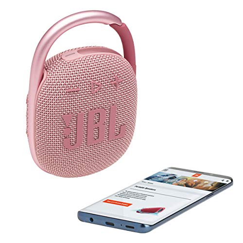 JBL Clip 4 - Portable Mini Bluetooth Speaker, big audio and punchy bass, integrated carabiner, IP67 waterproof and dustproof, 10 hours of playtime, speaker for home, outdoor and travel (Pink) - color: Pink