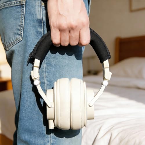 Zipper Headphone Headband Cover Neoprene for QC25 Black | Protector Wrap-On Headphone Pad for Scratch Protection, Easy Install Replacement