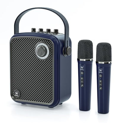 Wireless Voice Amplifier with 2 Wireless Mics,Microphones and Speaker | Teacher Microphones for Singing,Karaoke Machine for TV,Portable PA System for Events Supports TF/USB/AUX S100 Pro