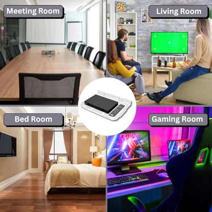 Amazon Unbreakable TV Set Top Box Stand with Remote Holder | Wall Mount Shelf | Multi-Purpose Stand for WiFi Router Stand & All Type of Set top Box | Arylic Set up Box Holder - Transparent