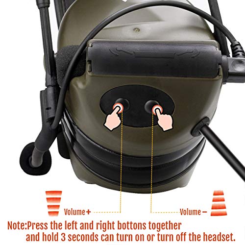 Retevis EHK007 Tactical Headset for Radio, Airsoft Ear Protection, 1 Pack | for Hunting & Shooting,ENC,Adjustable Headband,Well-fitting,Racing Headset,Compatible with Baofeng UV-5R/BF-F8HP PRO/AR-5RM