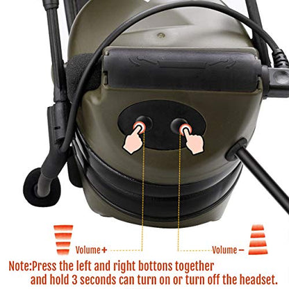 Retevis EHK007 Tactical Headset for Radio, Airsoft Ear Protection, 1 Pack | for Hunting & Shooting,ENC,Adjustable Headband,Well-fitting,Racing Headset,Compatible with Baofeng UV-5R/BF-F8HP PRO/AR-5RM