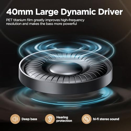 Hybrid Active Noise Cancelling Headphones 130H Wireless Over Ear Headphones | Bluetooth, Hi-Res Sound, Deep Bass, Spatial Audio, Dual Connection, Custom EQ via App, Comfortable Fit for Travel Home Office - color: Purple